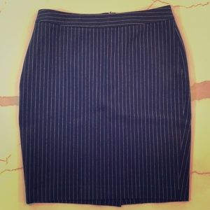 Navy striped BR pencil skirt